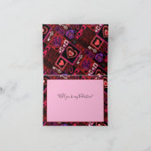 ラブバグ&キュートなハート柄の折りたたみホリデーカード シーズンカード (内部)