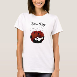 ラブバグ・テントウムシ かわいいキャラクター バレンタインデー Tシャツ