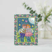 ラブバグ,ホタル&満月,かわいいバレンタイン シーズンポストカード (スタンド正面)