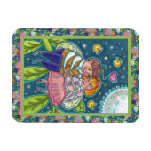 ラブバグ，ホタル&満月，かわいいバレンタイン マグネット (横)