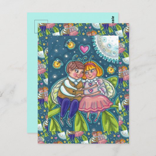 ラブバグ,ホタル&満月,スウィートアーツ ポストカード (正面/裏面)