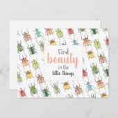 ラブバグ 水彩画 カブトムシ 美しさ発見 ポストカード (正面/裏面)