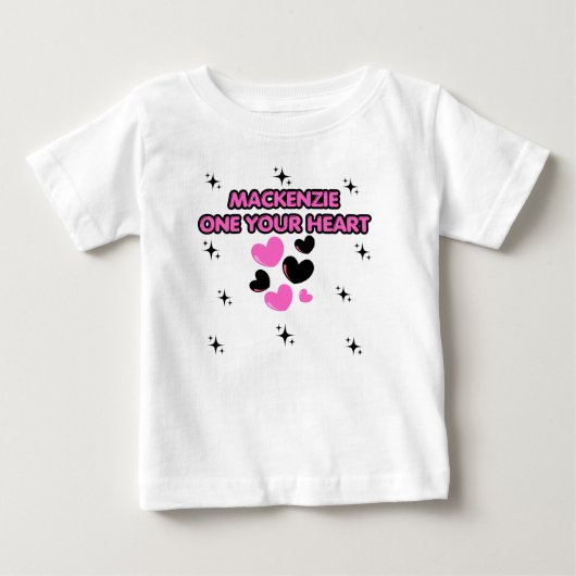 ラブバグ 白い1歳の誕生日パーティー ベビーTシャツ (正面)