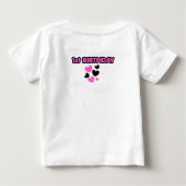 ラブバグ 白い1歳の誕生日パーティー ベビーTシャツ (裏面)