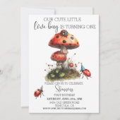 ラブバグLadybug誕生日パーティー 招待状 (正面)