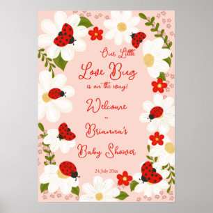 ラブバグladybug baby shower welcome sign ポスター