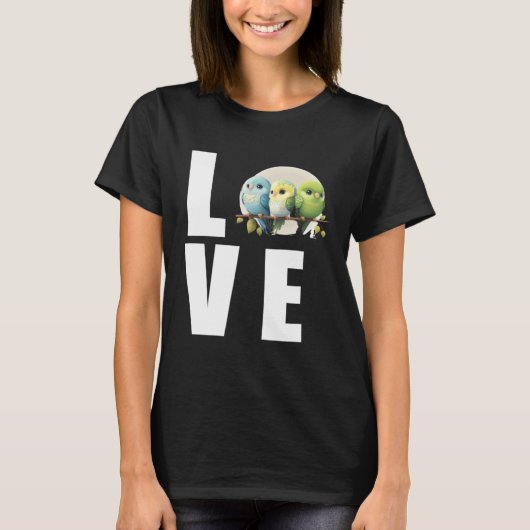 ラブバジー母さん セキセイインコ 1 Tシャツ (正面)