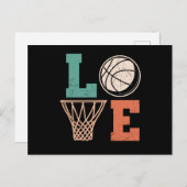 ラブバスケットボール |バスケットボールラブリーデザイン ポストカード (正面/裏面)