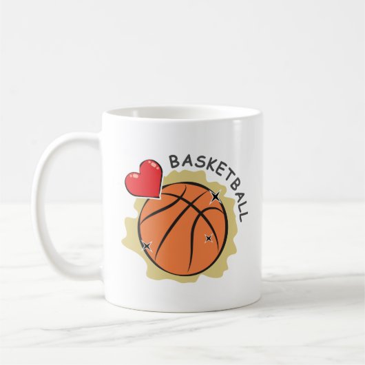ラブバスケットボールTシャツ コーヒーマグカップ (左)