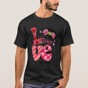 ラブバス助手人生めちゃくちゃな文女性バレンタインデー Tシャツ