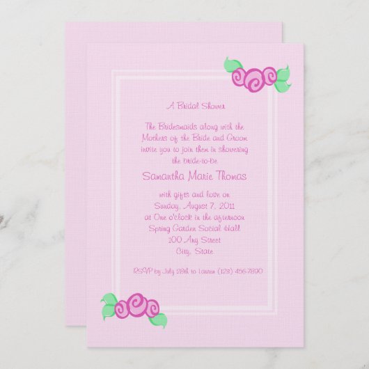 ラブバズ/ピンク 招待状 (正面/裏面)