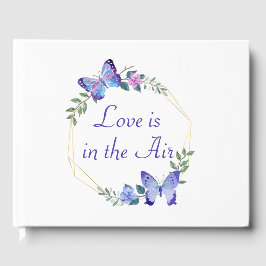 ラブバタフライウォーター色蝶ブルー結婚ズ ゲストブック