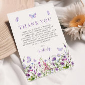 ラブバタフライ ワイルドフラワーのブライダルシャワー サンキューカード