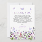 ラブバタフライ ワイルドフラワーのブライダルシャワー サンキューカード (正面)