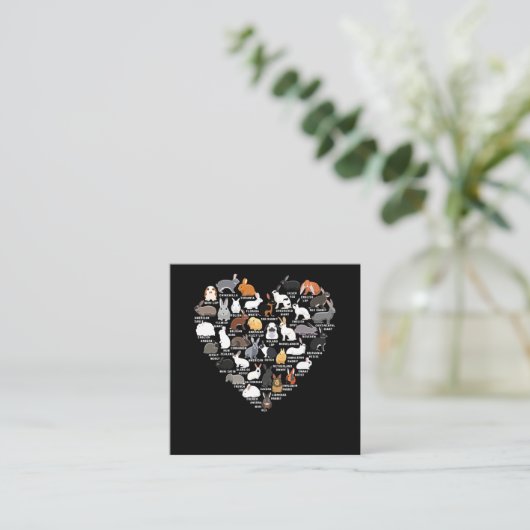 ラブバニーズラビッおもしろいトハート スクエア名刺 (スタンド正面)