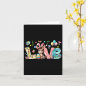 ラブバニードンキーイースターデー狩りエッグカラフル カード (黄色い花)