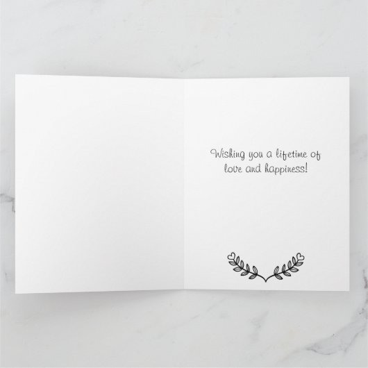 ラブバニーパーソナライズされた結婚ズおめでとう カード (内部)