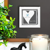 ラブバパーソナライズされたリズライトブルーハート マグネット