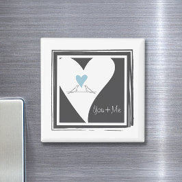 ラブバパーソナライズされたリズライトブルーハート マグネット