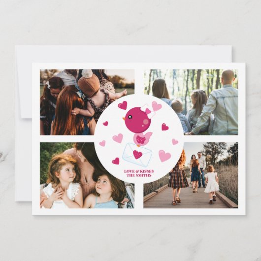 ラブバパーソナライズされたード4フォトコラージュバレンタインズ シーズンカード (正面)