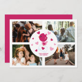 ラブバパーソナライズされたード4フォトコラージュバレンタインズ シーズンカード (正面/裏面)