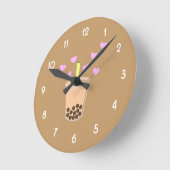 ラブバブルティー ラウンド壁時計 (傾斜)