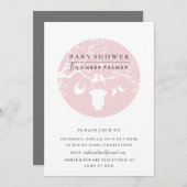 ラブバモダンリズベビーシャワー招待状 招待状 (正面/裏面)