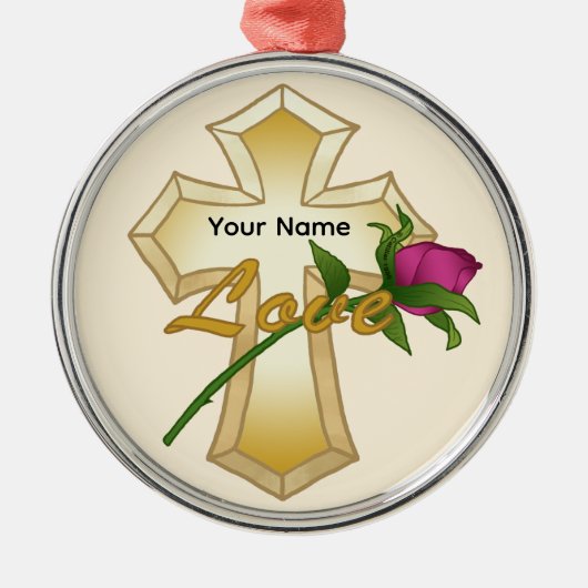 ラブバラクリスチャンクロス メタルオーナメント (正面)