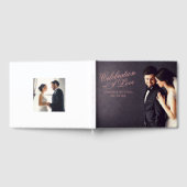 ラブバラ金ゴールド結婚の写真お祝い ゲストブック (全面)