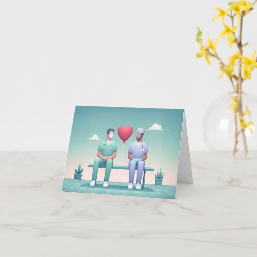 ラブバルーン カード (黄色い花)