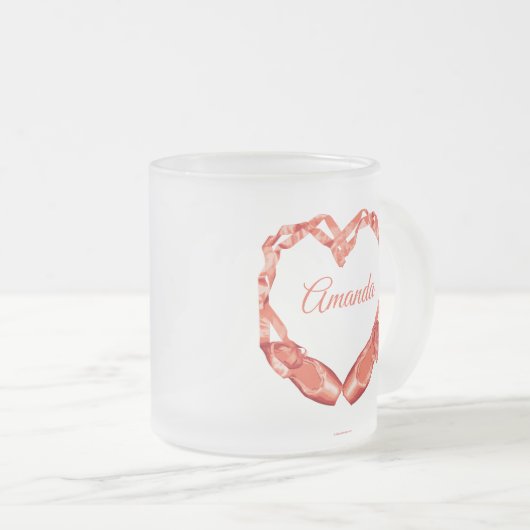 ラブバレエパーソナライズされた(Love Ballet) フロストグラスマグカップ (正面右)
