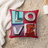 ラブバレンタインのヴィンテージメタルサインの日 クッション (ブランケット)