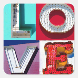 ラブバレンタインのヴィンテージメタルサインの日 スクエアシール