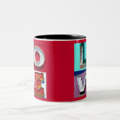 ラブバレンタインのヴィンテージメタルサインの日 ツートーンマグカップ (中央)