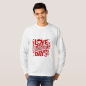 ラブバレンタインデーのフルスリーブTシャツ Tシャツ (正面フル)