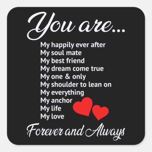 ラブバレンタインデーカップルハートおもしろいギフトアイディア スクエアシール (正面)