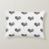 ラブバレンタインデーブラックハートスケッチ アクセントクッション (裏面)