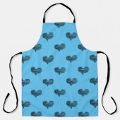 ラブバレンタインデーブラックハートスケッチ エプロン (正面)