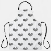 ラブバレンタインデーブラックハートスケッチ エプロン (正面)