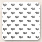 ラブバレンタインデーブラックハートスケッチ コースター (正面)