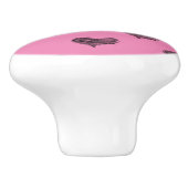 ラブバレンタインデーブラックハートスケッチ セラミックノブ (側面)