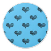 ラブバレンタインデーブラックハートスケッチ セラミックノブ (正面)