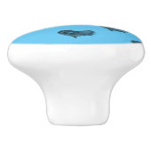 ラブバレンタインデーブラックハートスケッチ セラミックノブ (側面)