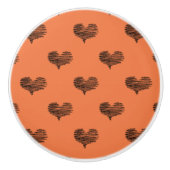 ラブバレンタインデーブラックハートスケッチ セラミックノブ (正面)