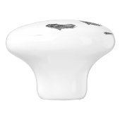 ラブバレンタインデーブラックハートスケッチ セラミックノブ (側面)