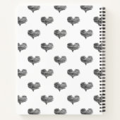 ラブバレンタインデーブラックハートスケッチ ノートブック (裏面)