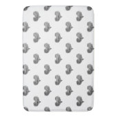 ラブバレンタインデーブラックハートスケッチ バスマット (正面縦)