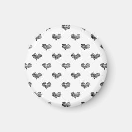 ラブバレンタインデーブラックハートスケッチ マグネット