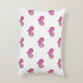 ラブバレンタインデーホットピンクハートスケッチ アクセントクッション (裏面(縦))