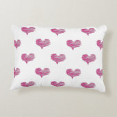 ラブバレンタインデーホットピンクハートスケッチ アクセントクッション (裏面)